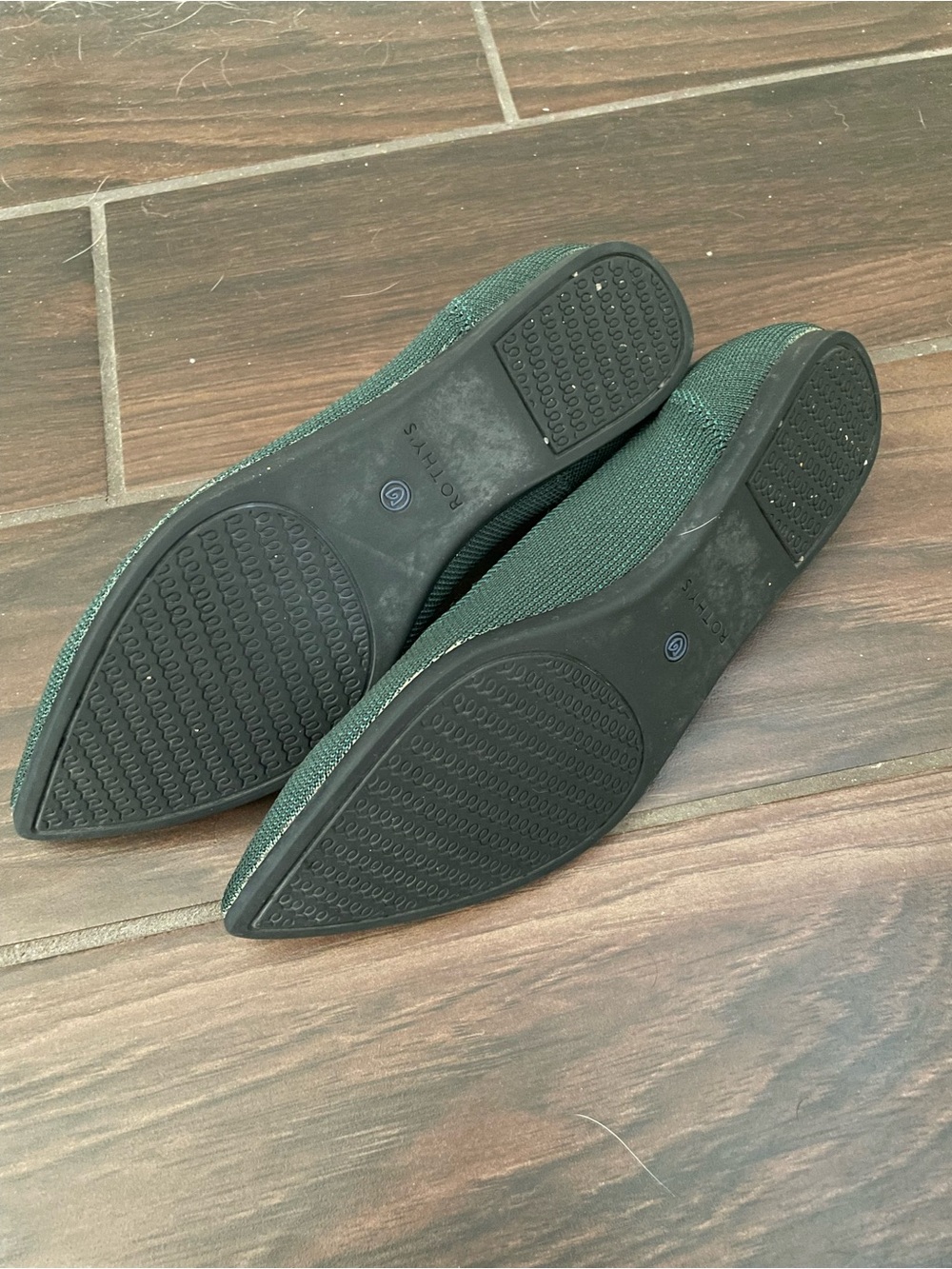 Rothy's The Point Flat in Emerald Green Size 9 - Picture 3 of 4